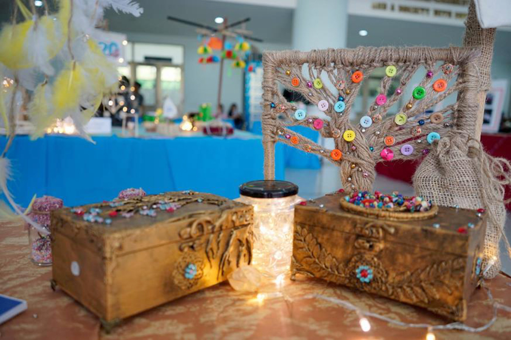 Exhibition of products made from used materials by Tôn Đức Thắng University Students