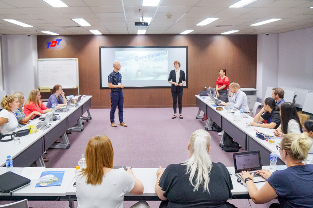 Students of the University College of North Denmark study management at Ton Duc Thang University