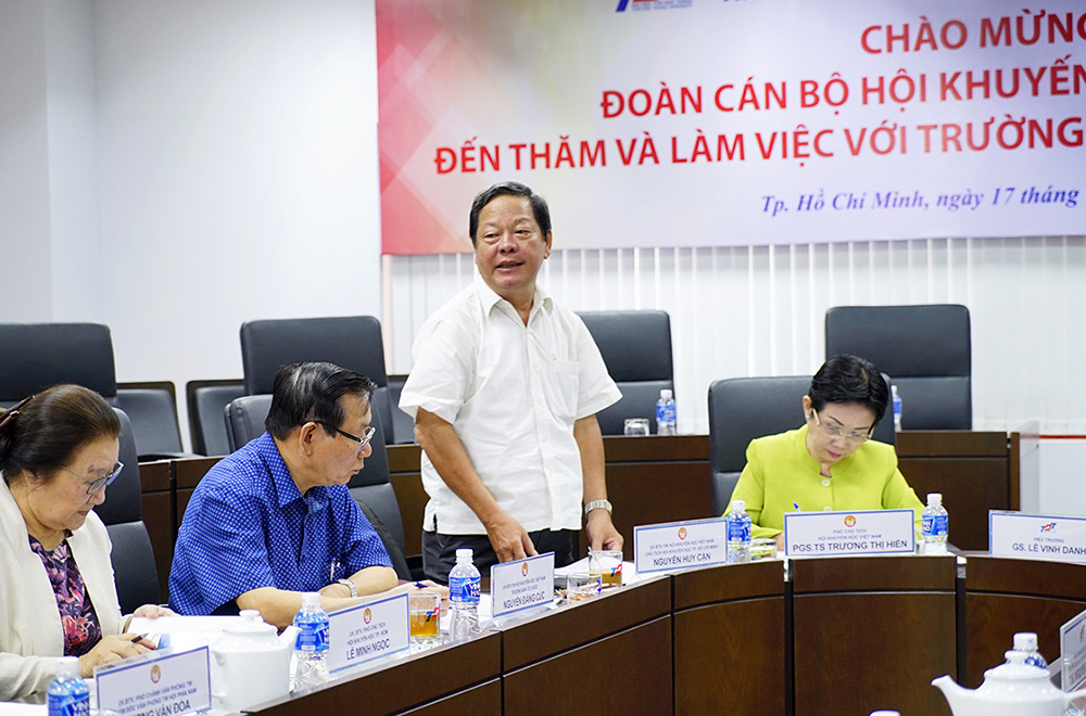 Hội khuyến học Việt Nam thăm và làm việc với Hội  khuyến học cơ sở Đại học Tôn Đức Thắng